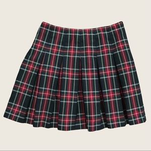 Schoolgirl plaid pleated mini skirt
